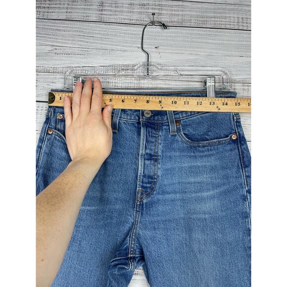 Levi’s Premium Wedgie Straight Jeans size 29 29x28 Stretch High Rise Button Fly - Picture 5 of 11